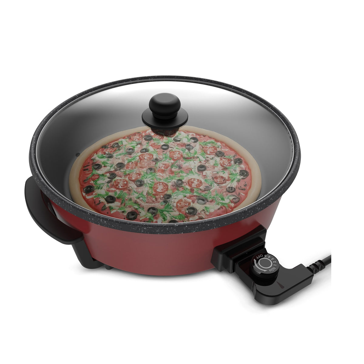 Tavazade K2101 çok amaçlı pizza tava kırmızı ön görünüm