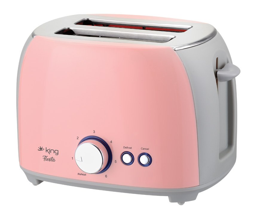 K2178 Fiesta Ekmek Kızartma Makinesi - Pembe - King Küçük Ev Aletleri