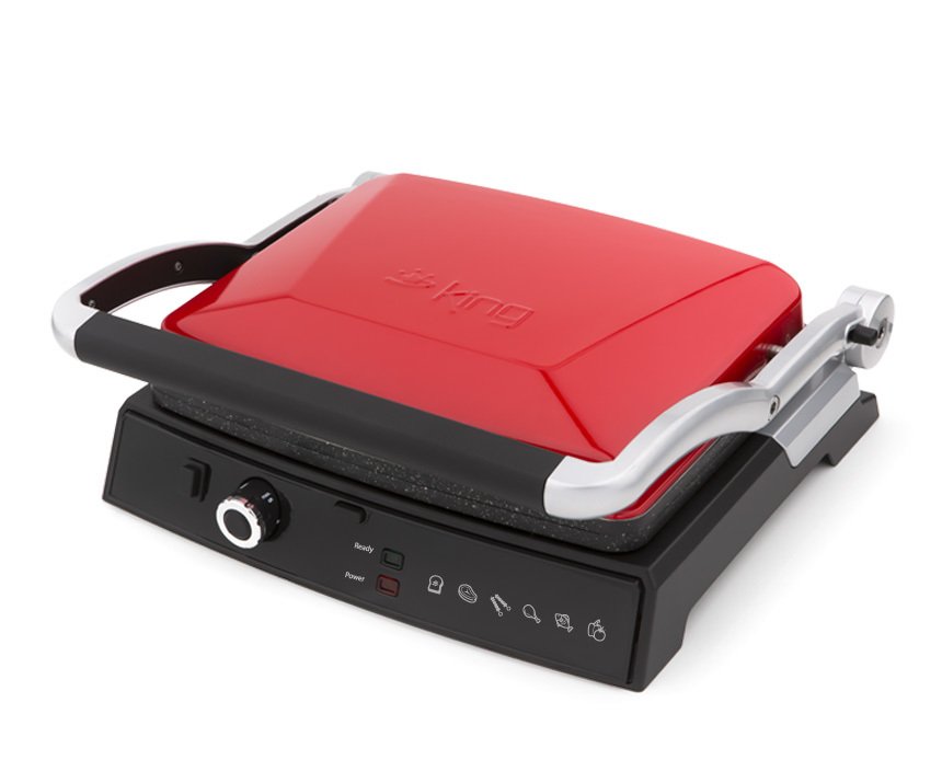 K462R GrillMaster Tost Makinesi - Kırmızı - King Küçük Ev Aletleri